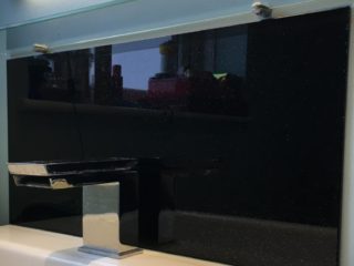 Coloured Glass Bathroom Splashbacks - Bathrrom sink splashbacks